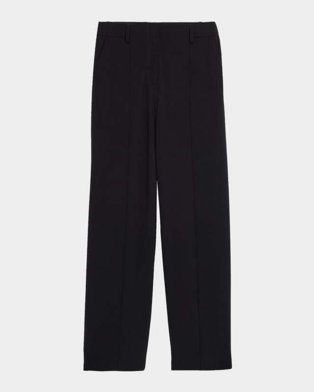 Straight-Leg Stirrup Tailored Pants